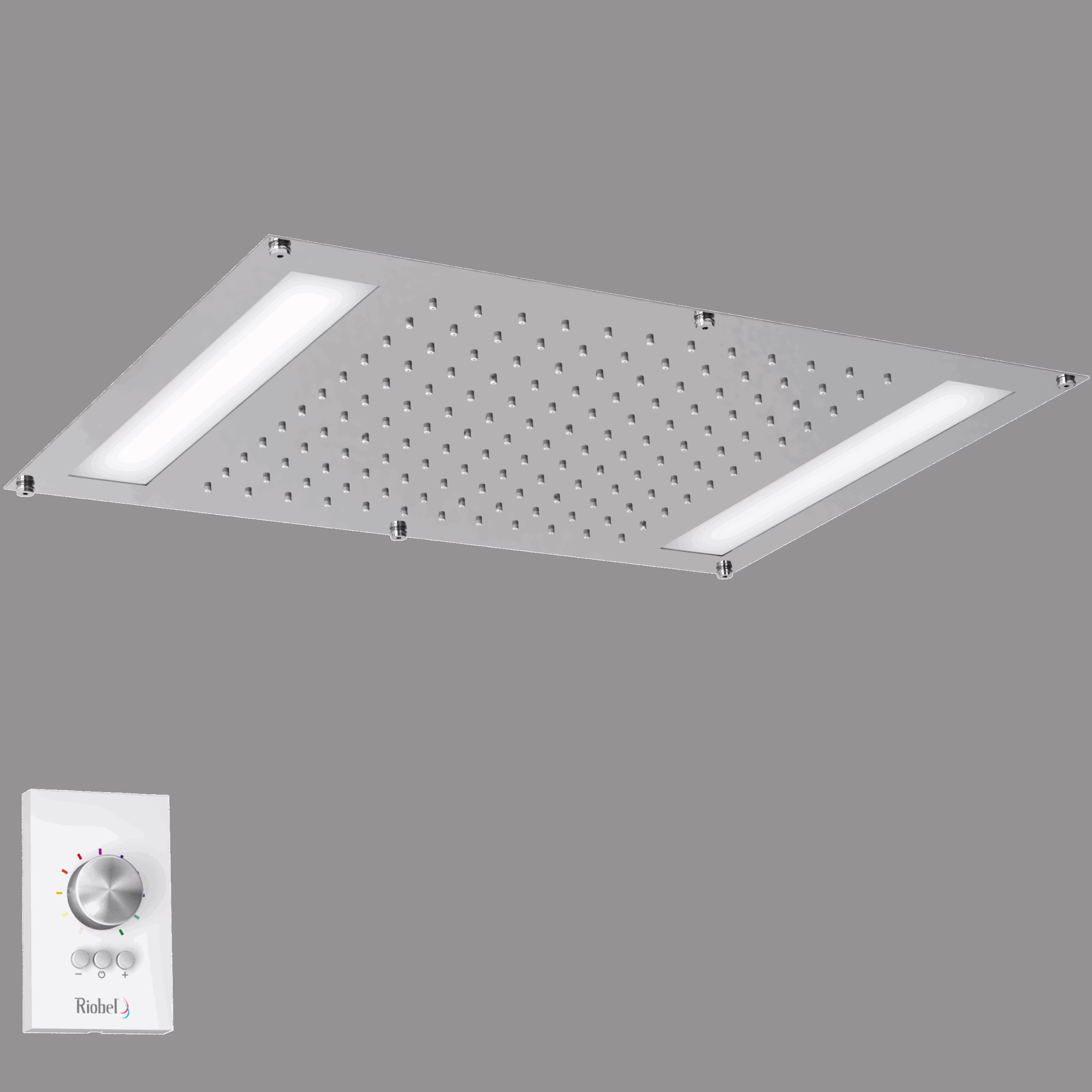 RIOBEL | Chrome 22" x 16 1/2" Built-In Showerhead With Led Light