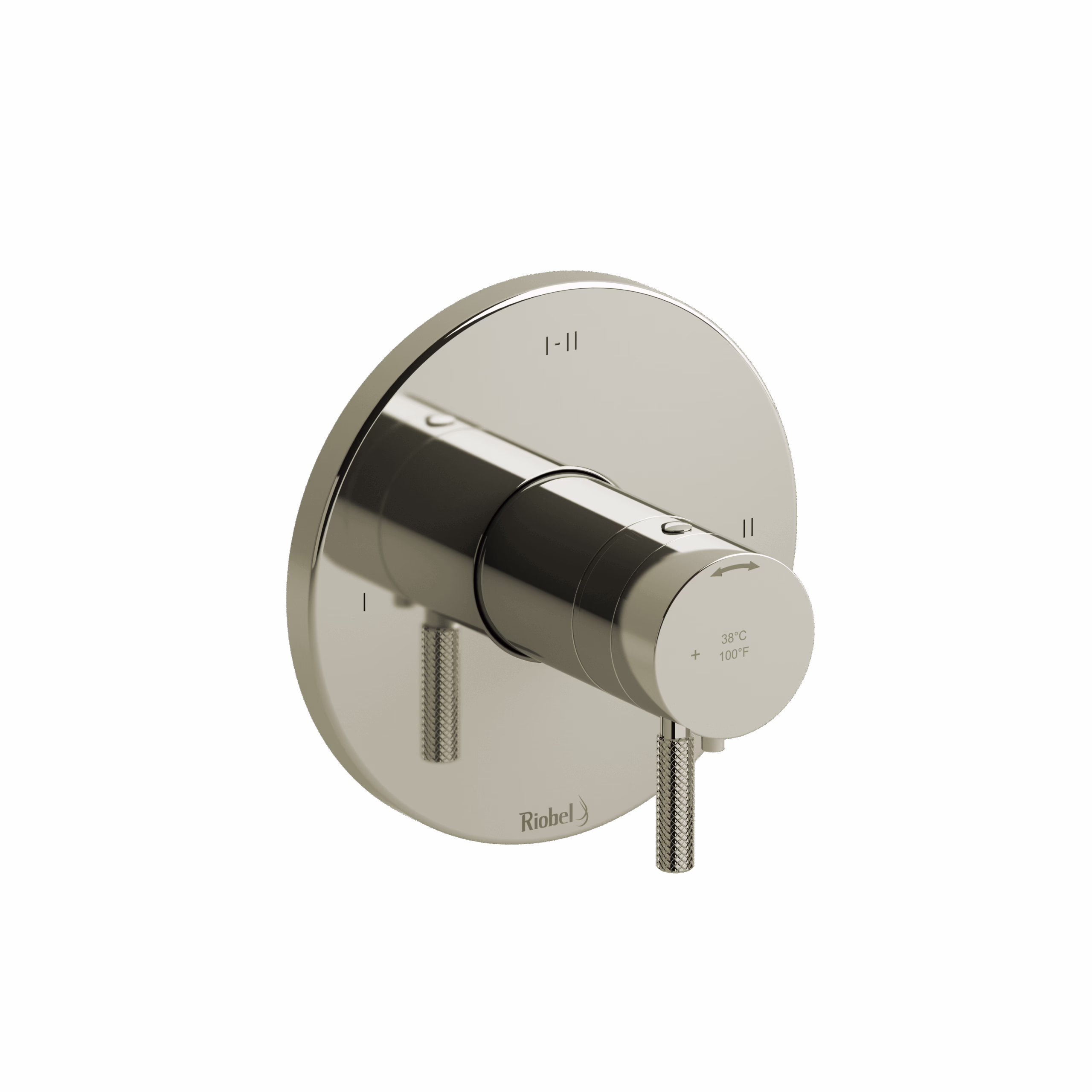 RIOBEL | Polished Nickel Riu™ 1/2" Therm & Pressure Balance Trim With 3 Functions