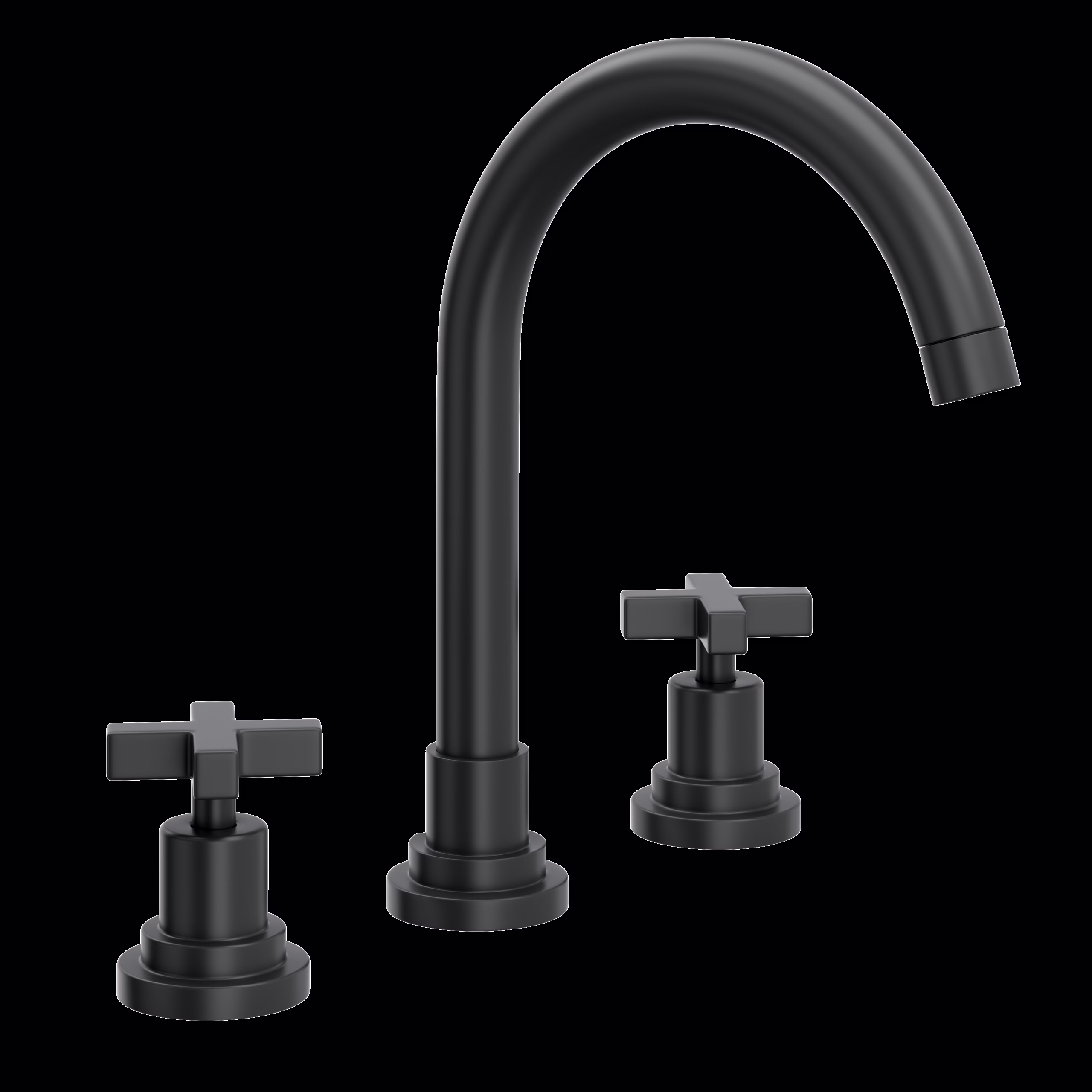 ROHL | Matte Black Lombardia® Widespread Lavatory Faucet With C-Spout