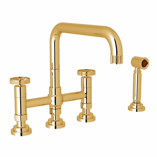 ROHL | Italian Brass Campo™ Bridge Kitchen Faucet With Side Spray
