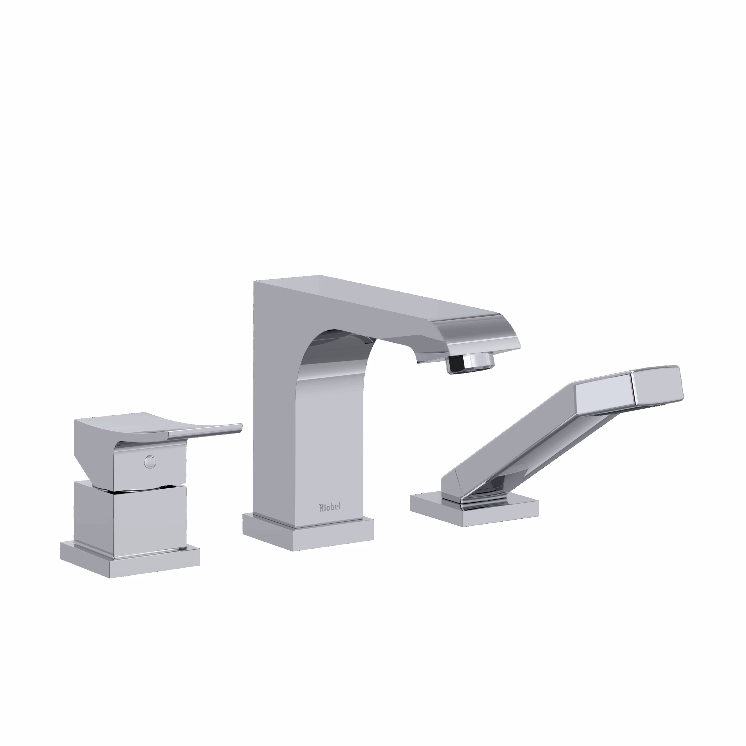 RIOBEL | Chrome Zendo™ 3-Hole Deck Mount Tub Filler Trim