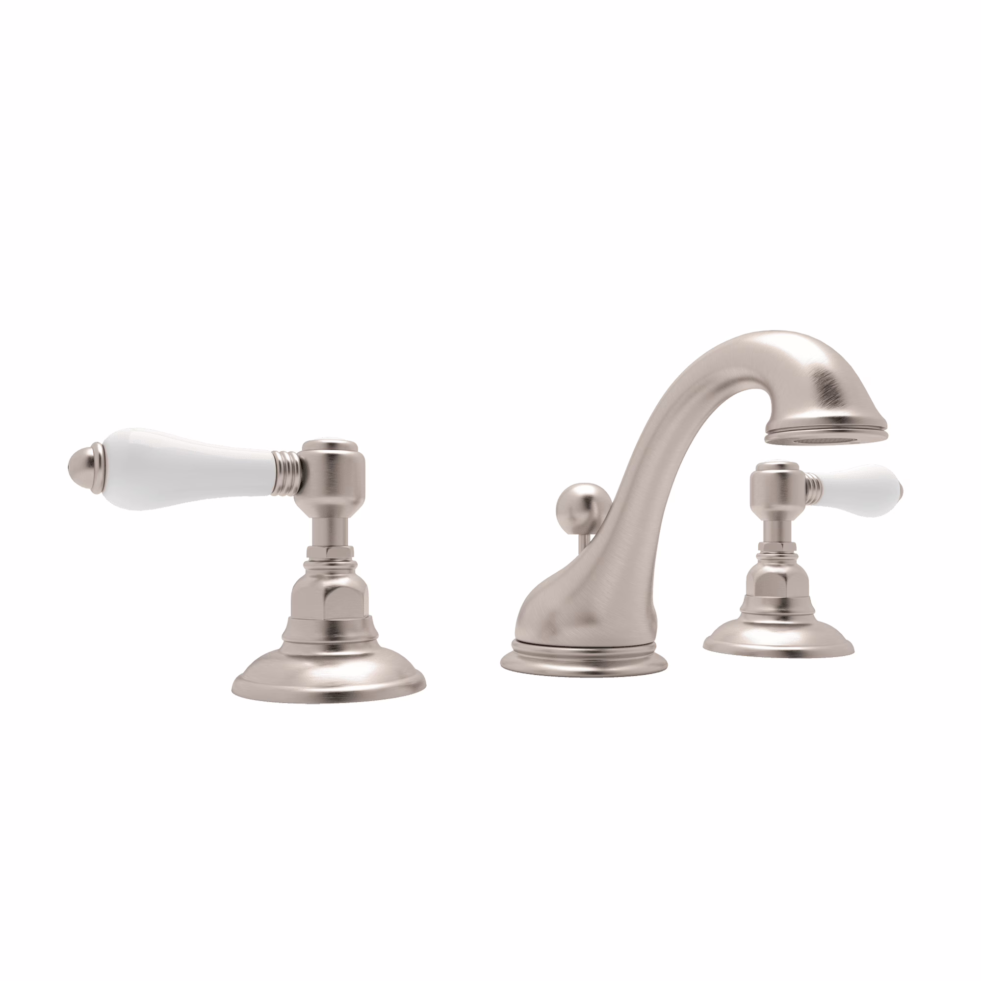 ROHL | Satin Nickel Acqui® Widespread Lavatory Faucet With Low Spout