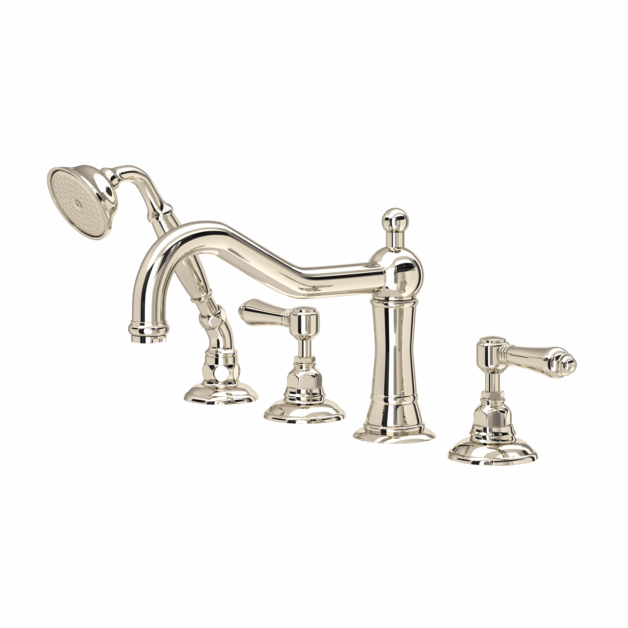 ROHL | Polished Nickel Acqui® 4-Hole Deck Mount Tub Filler