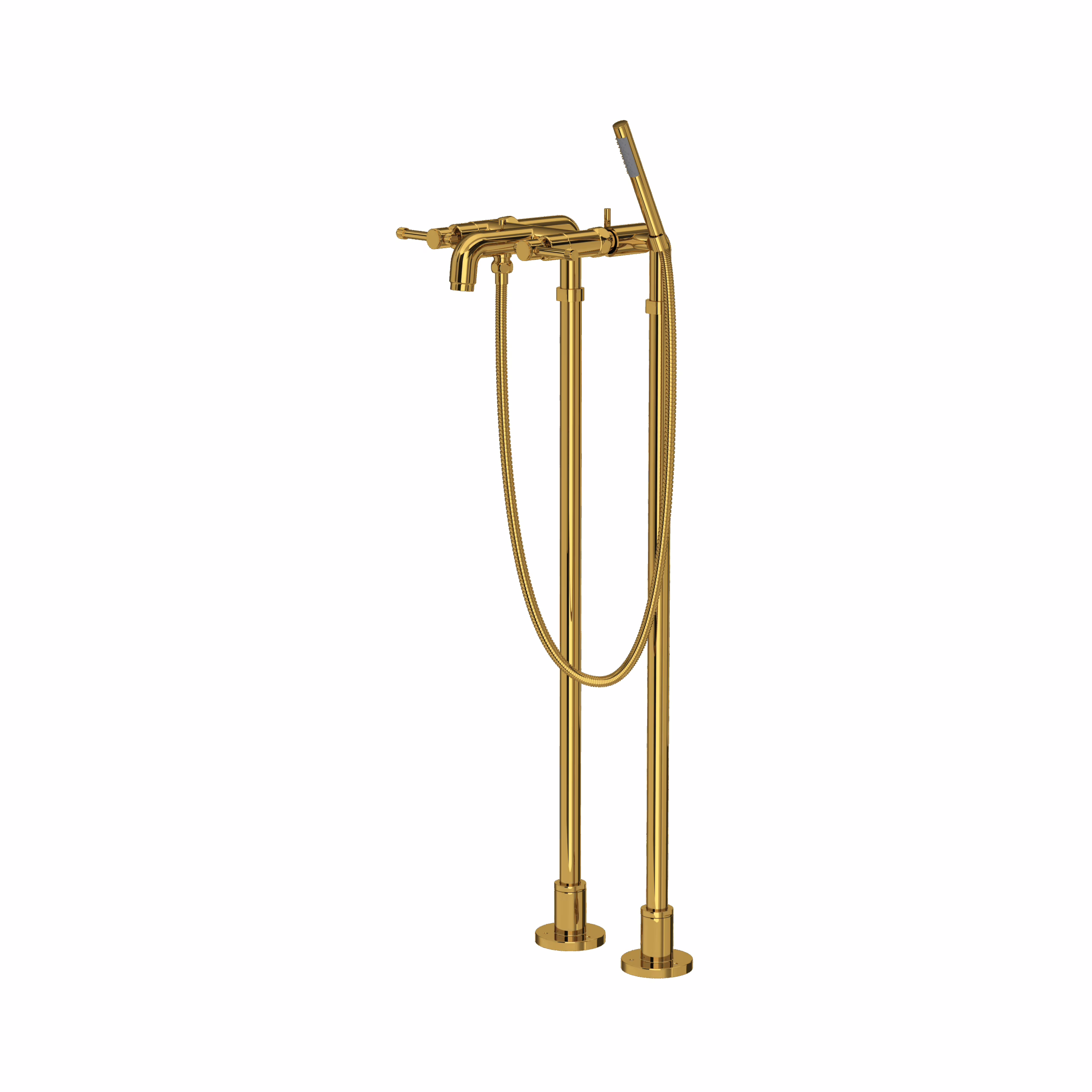 ROHL | Unlacquered Brass Campo™ Floor Mount Tub Filler