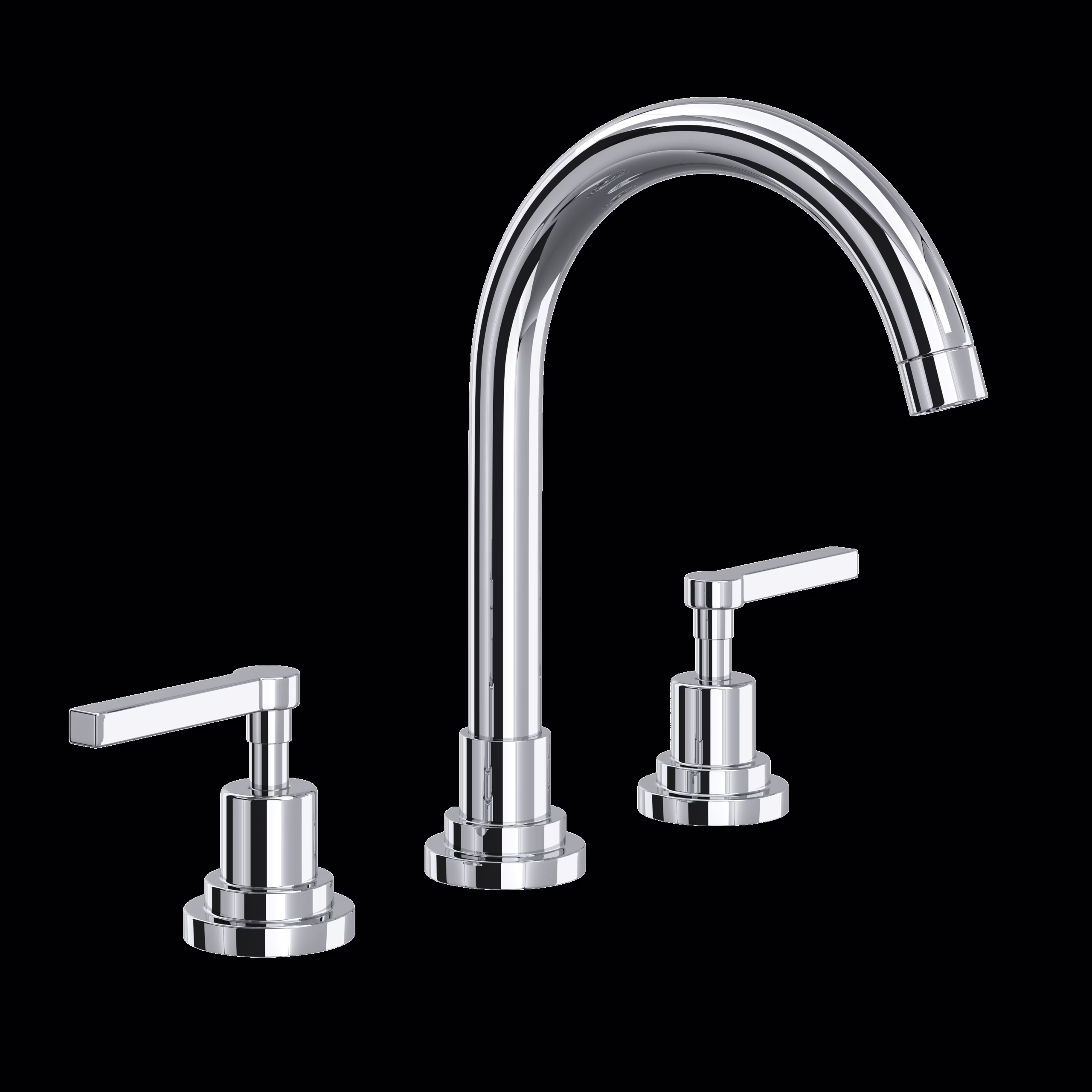 ROHL | Polished Chrome Lombardia® Widespread Lavatory Faucet With C-Spout
