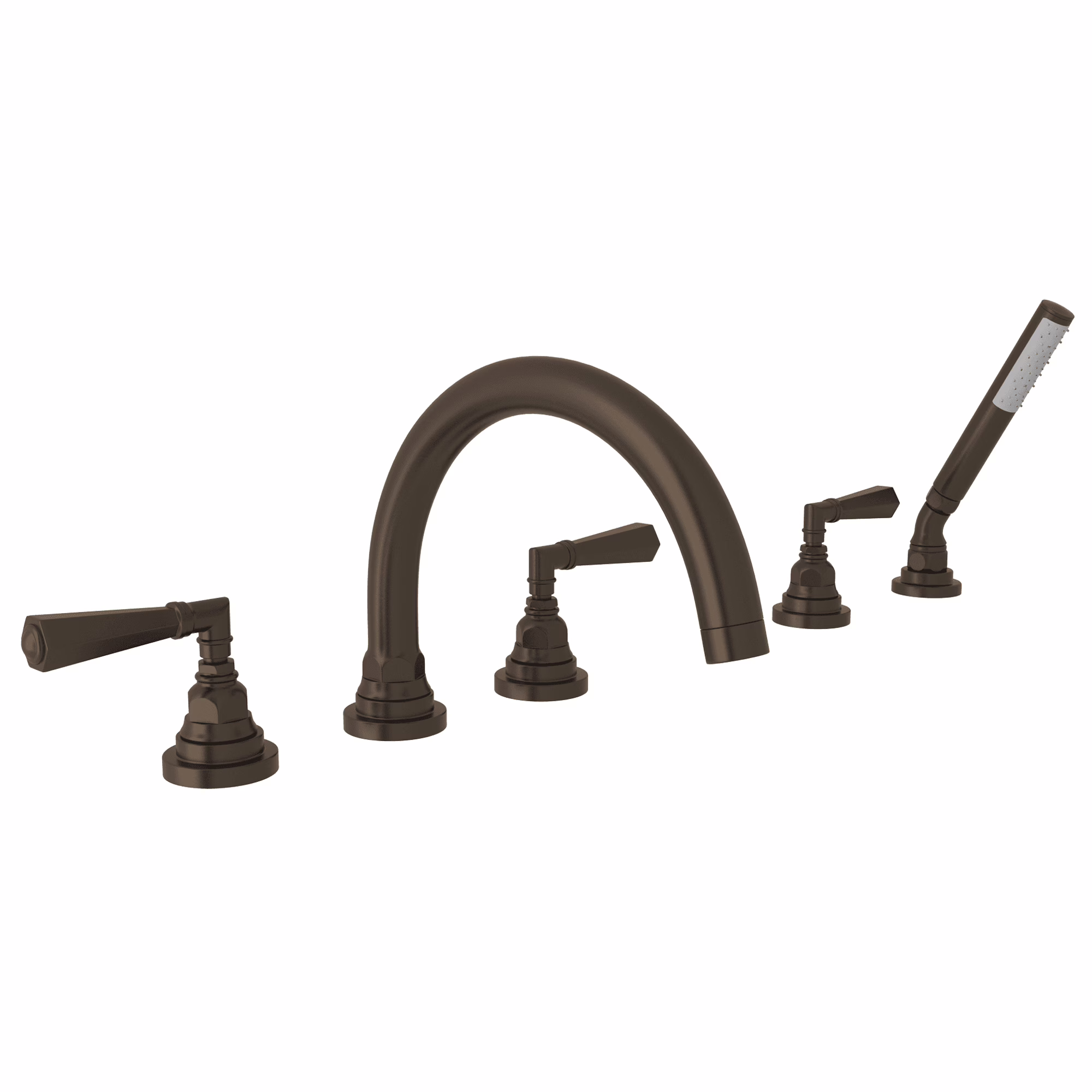 ROHL | Tuscan Brass San Giovanni™ 5-Hole Deck Mount Tub Filler