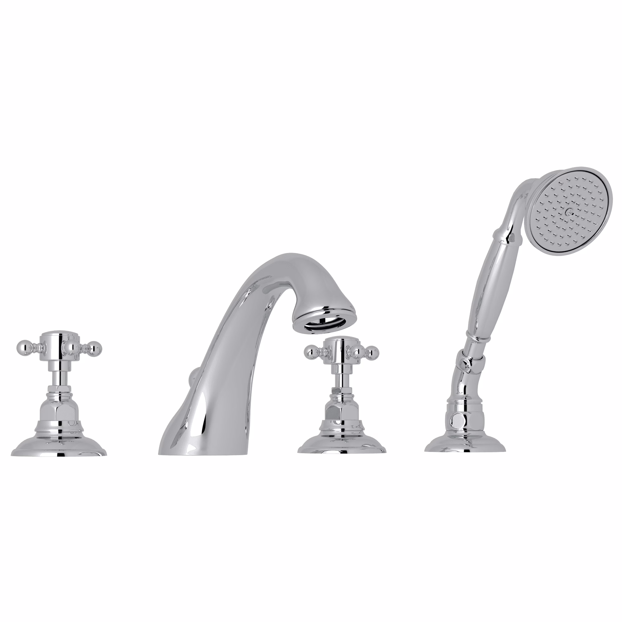 ROHL | Polished Chrome Acqui® 4-Hole Deck Mount Tub Filler