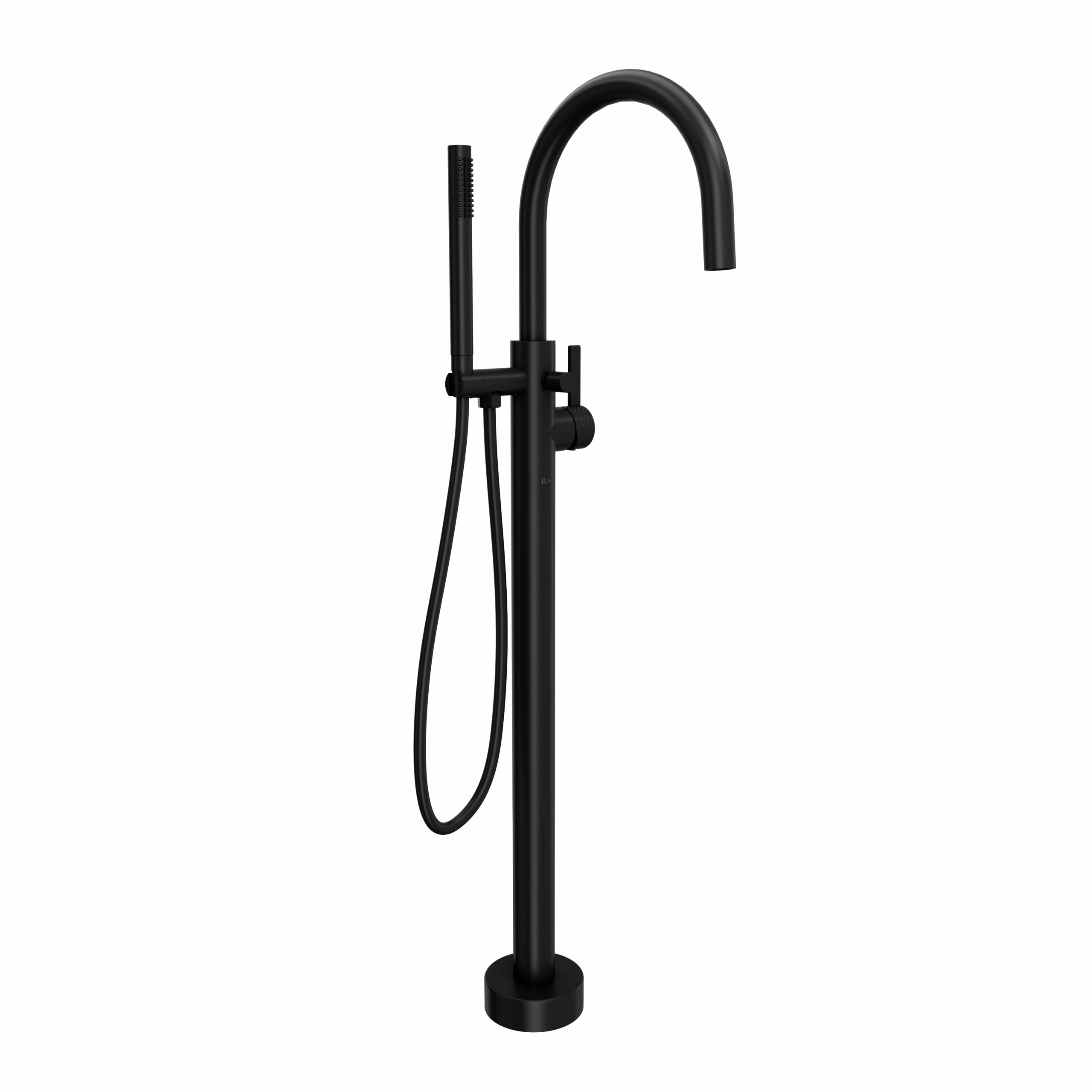 ROHL | Matte Black Tenerife™ Single Hole Floor Mount Tub Filler Trim