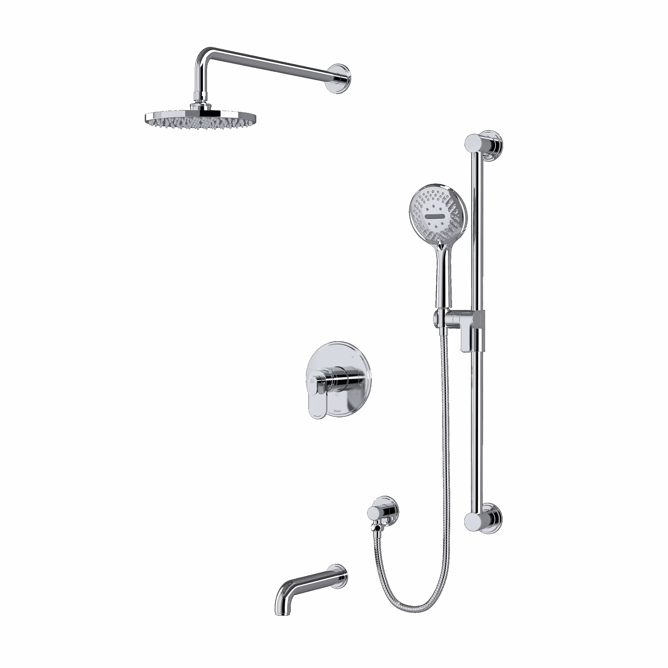 RIOBEL | Chrome Shower Kit 1345 Trim