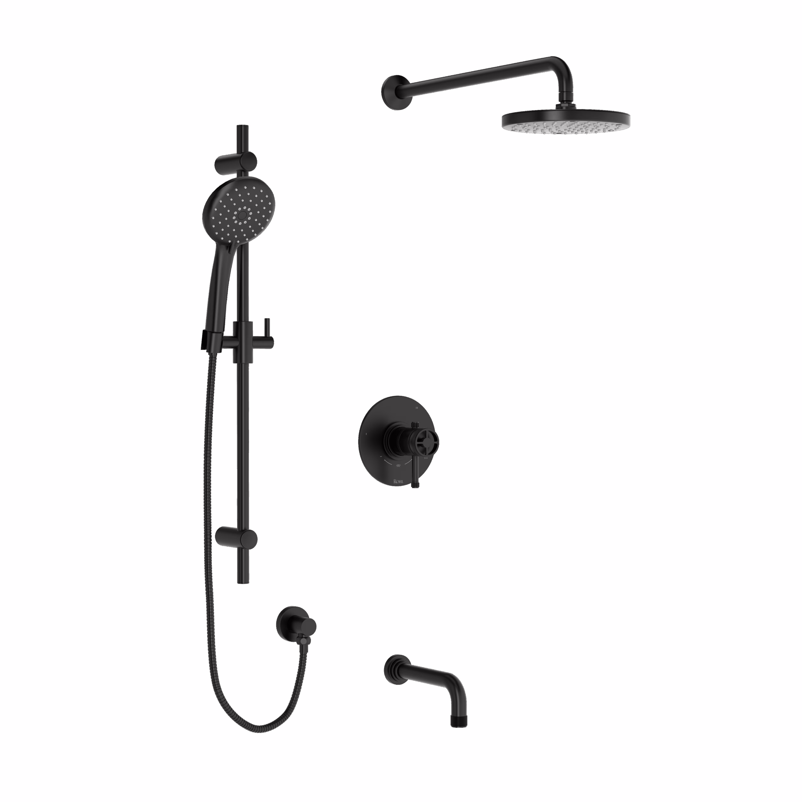 ROHL | Matte Black Shower Kit 1345 Trim