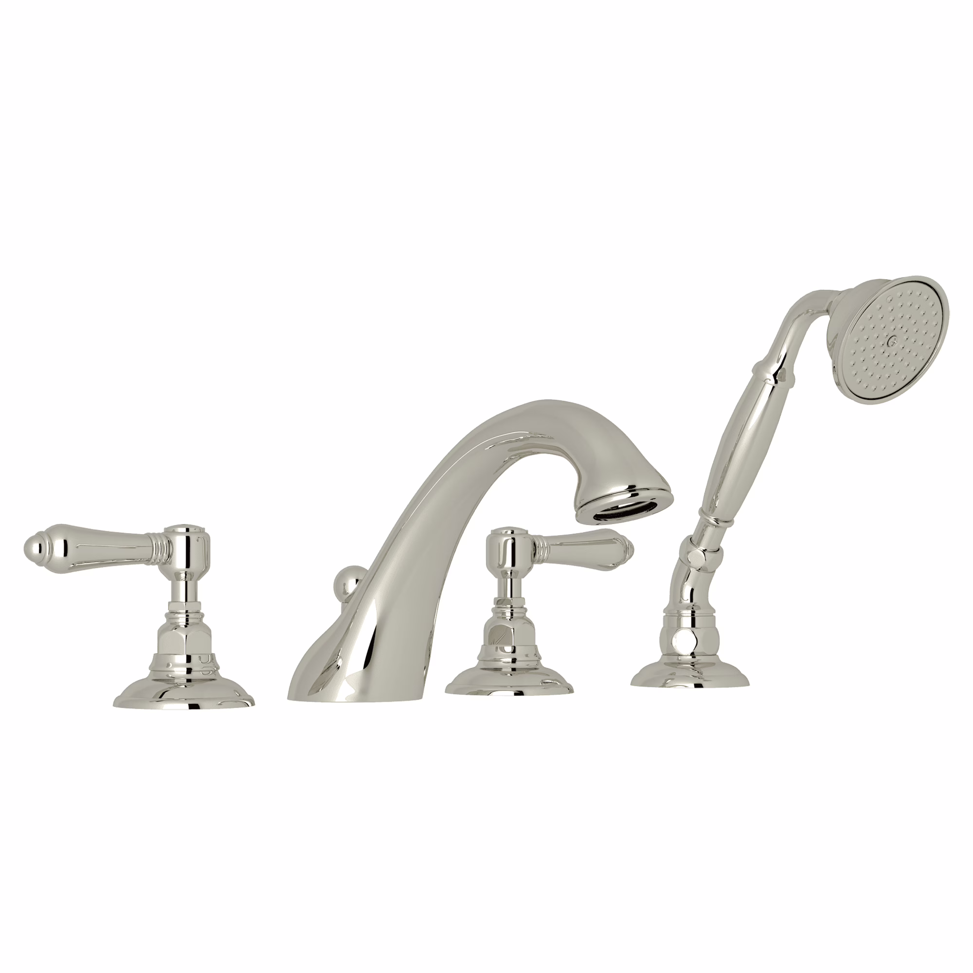 ROHL | Polished Nickel Acqui® 4-Hole Deck Mount Tub Filler