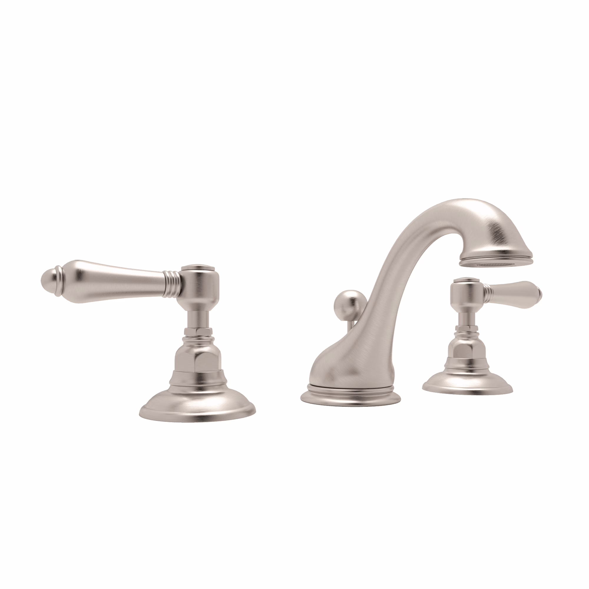 ROHL | Satin Nickel Acqui® Widespread Lavatory Faucet With Low Spout