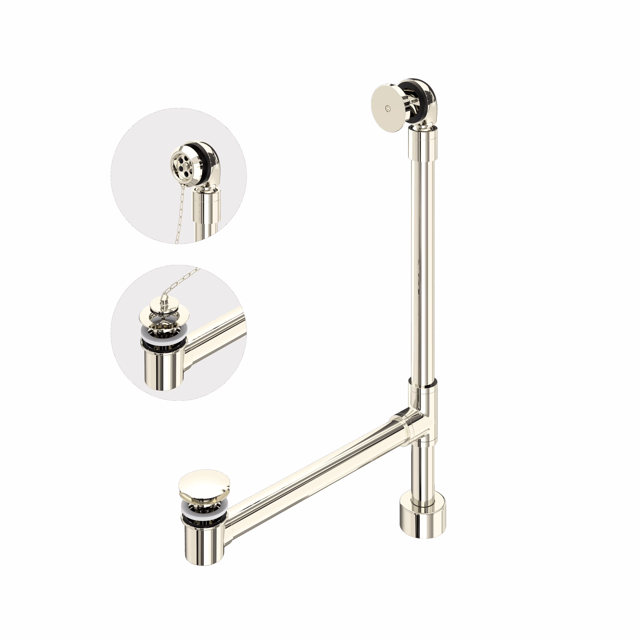 Victoria + Albert | Polished Nickel Freestanding Victoria + Albert® Bathtub Drain For Above-Floor Installation Box