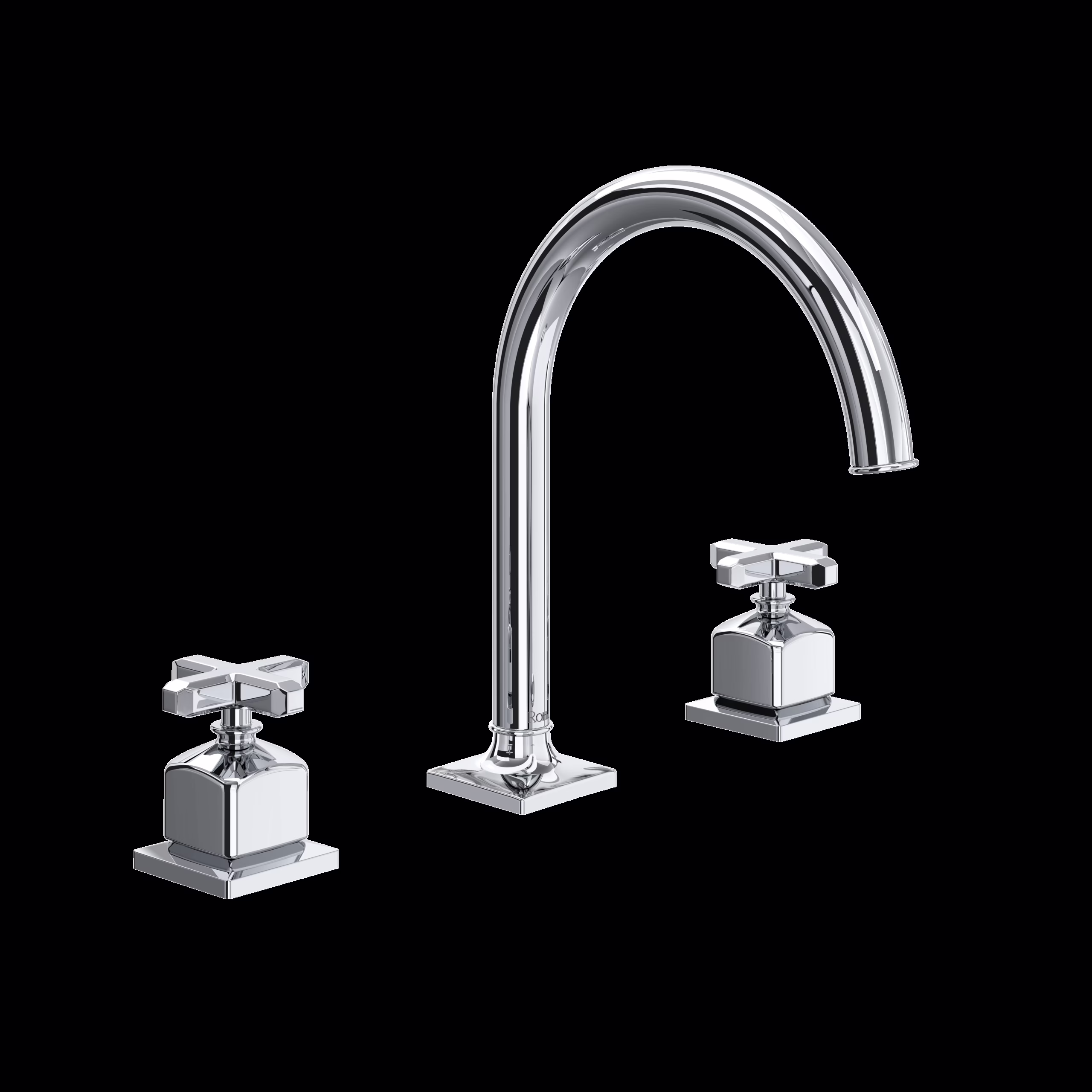 ROHL | Polished Chrome Apothecary™ Widespread Lavatory Faucet With C-Spout