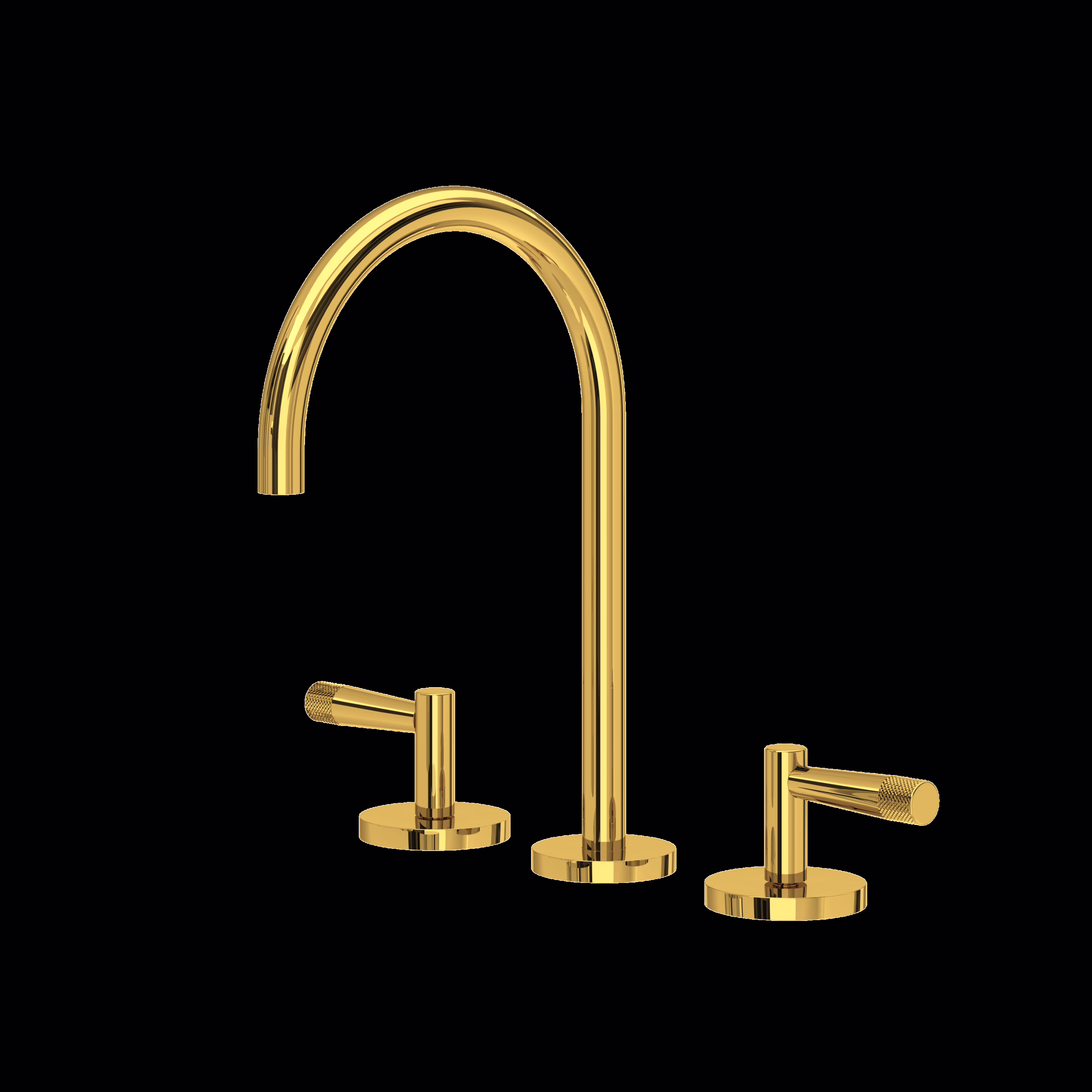 ROHL | Unlacquered Brass Amahle™ Widespread Lavatory Faucet With C-Spout
