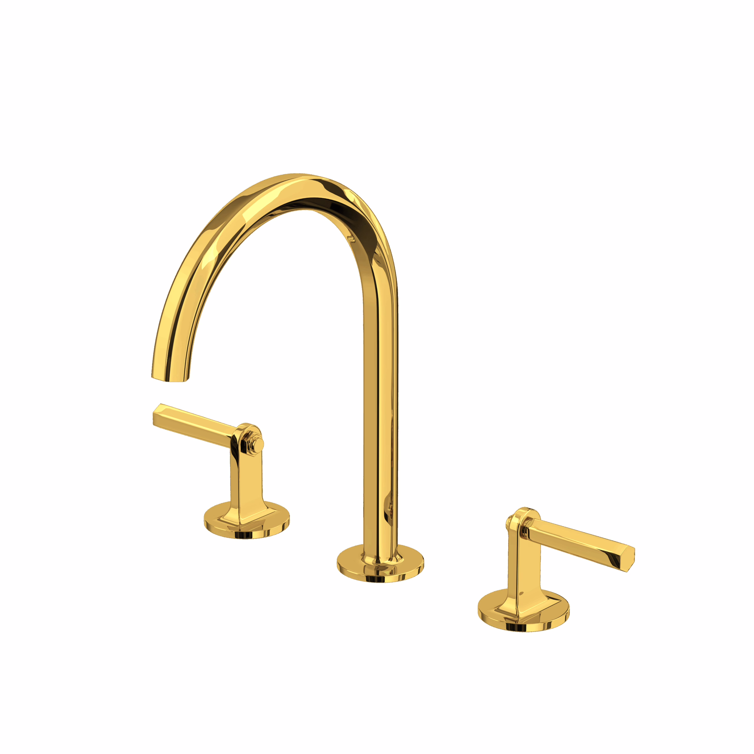 ROHL | Unlacquered Brass Modelle™ Widespread Lavatory Faucet With C-Spout