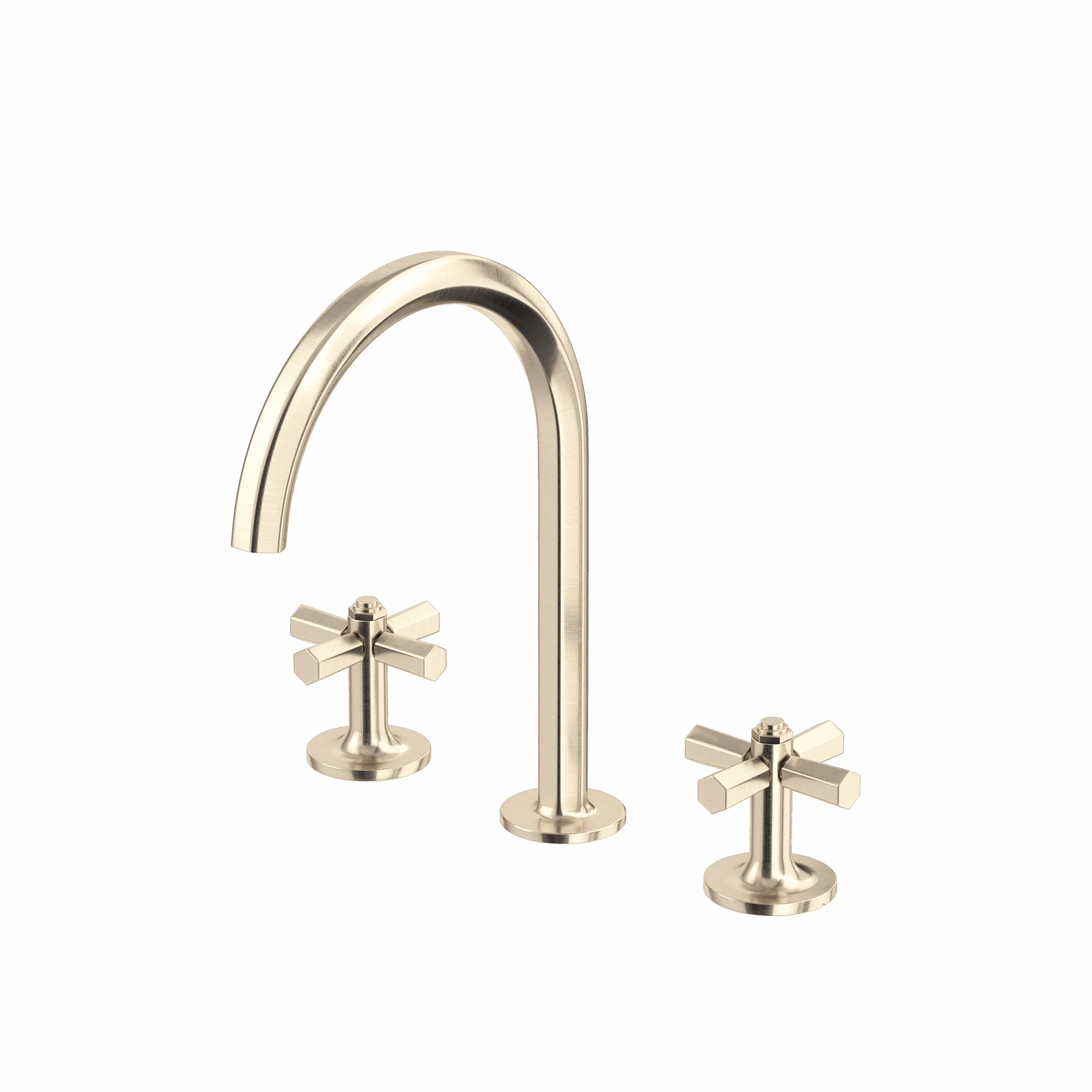 ROHL | Satin Nickel Modelle™ Widespread Lavatory Faucet With C-Spout