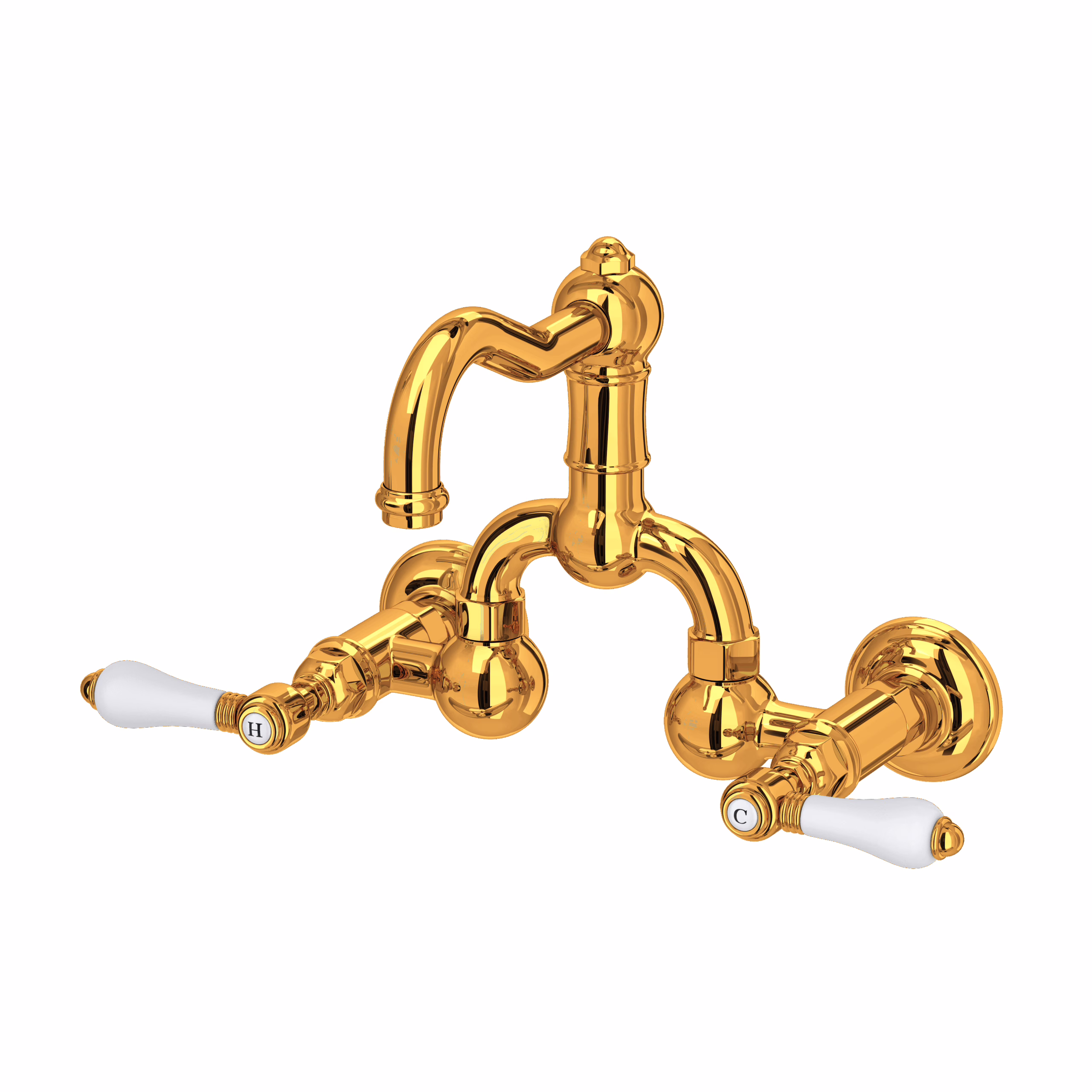 ROHL | Italian Brass Acqui® Wall Mount Bridge Lavatory Faucet With Column Spout