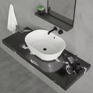 Cheviot Geo 2 White Lavatory Sink