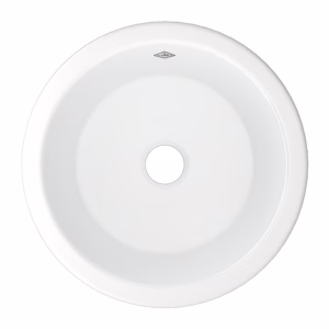 Shaws | White (WH) Lancaster™ 18" Single Bowl Round Bar/Food Prep Fireclay Kitchen Sink