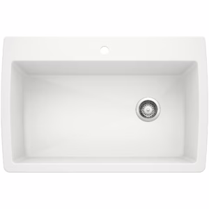 Diamond SILGRANIT 33.5" Super Single Dual Mount Kitchen Sink - White