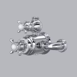 Perrin & Rowe | Polished Chrome Edwardian™ 3/4" Exposed Therm Valve With Volume And Temperature Control