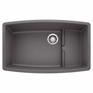 Performa Cascade SILGRANIT 32" Single Bowl Undermount Kitchen Sink with Colander - Cinder