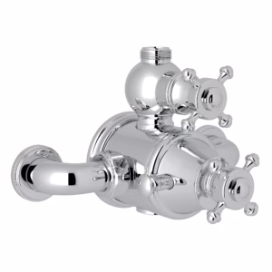 Perrin & Rowe | Polished Chrome Georgian Era™ 3/4" Exposed Therm Valve With Volume And Temperature Control