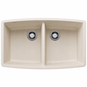 Performa SILGRANIT 33" 50/50 Double Bowl Undermount Kitchen Sink - Soft White