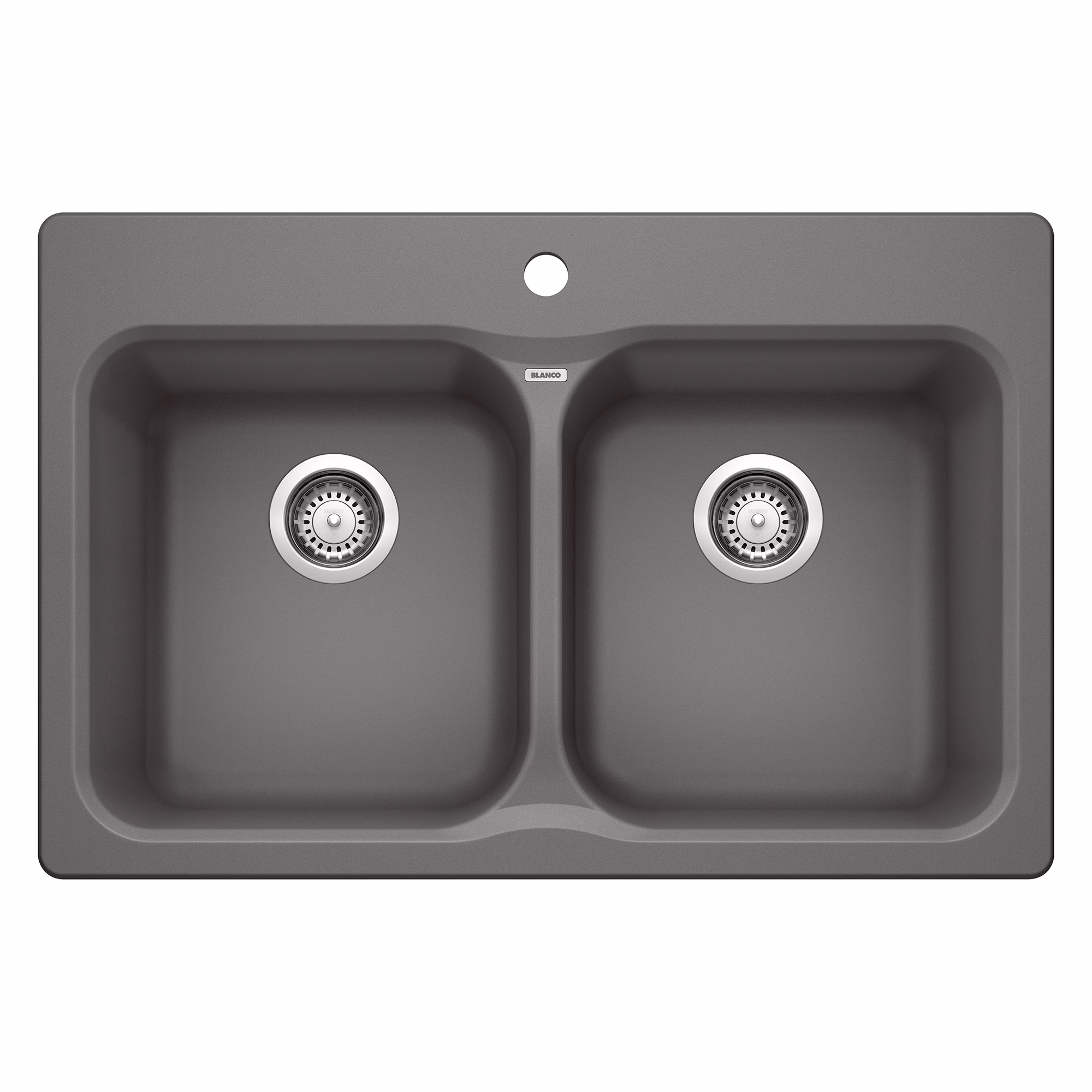 Vision SILGRANIT 31.5" 50/50 Double Bowl Dual Mount Kitchen Sink - Cinder