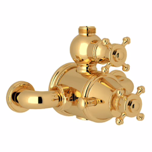 Perrin & Rowe | English Gold Georgian Era™ 3/4" Exposed Therm Valve With Volume And Temperature Control