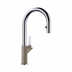 Urbena Pull-Down Dual-Spray Kitchen Faucet - Chrome/Truffle