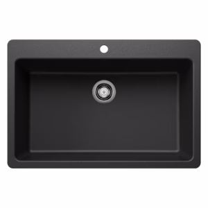 Liven SILGRANIT 33" Super Single Dual Mount Kitchen Sink - Anthracite