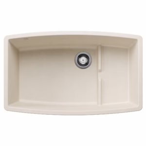 Performa Cascade SILGRANIT 32" Single Bowl Undermount Kitchen Sink with Colander - Soft White