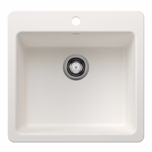 Liven SILGRANIT 21" Single Bowl Dual Mount Kitchen Sink - White