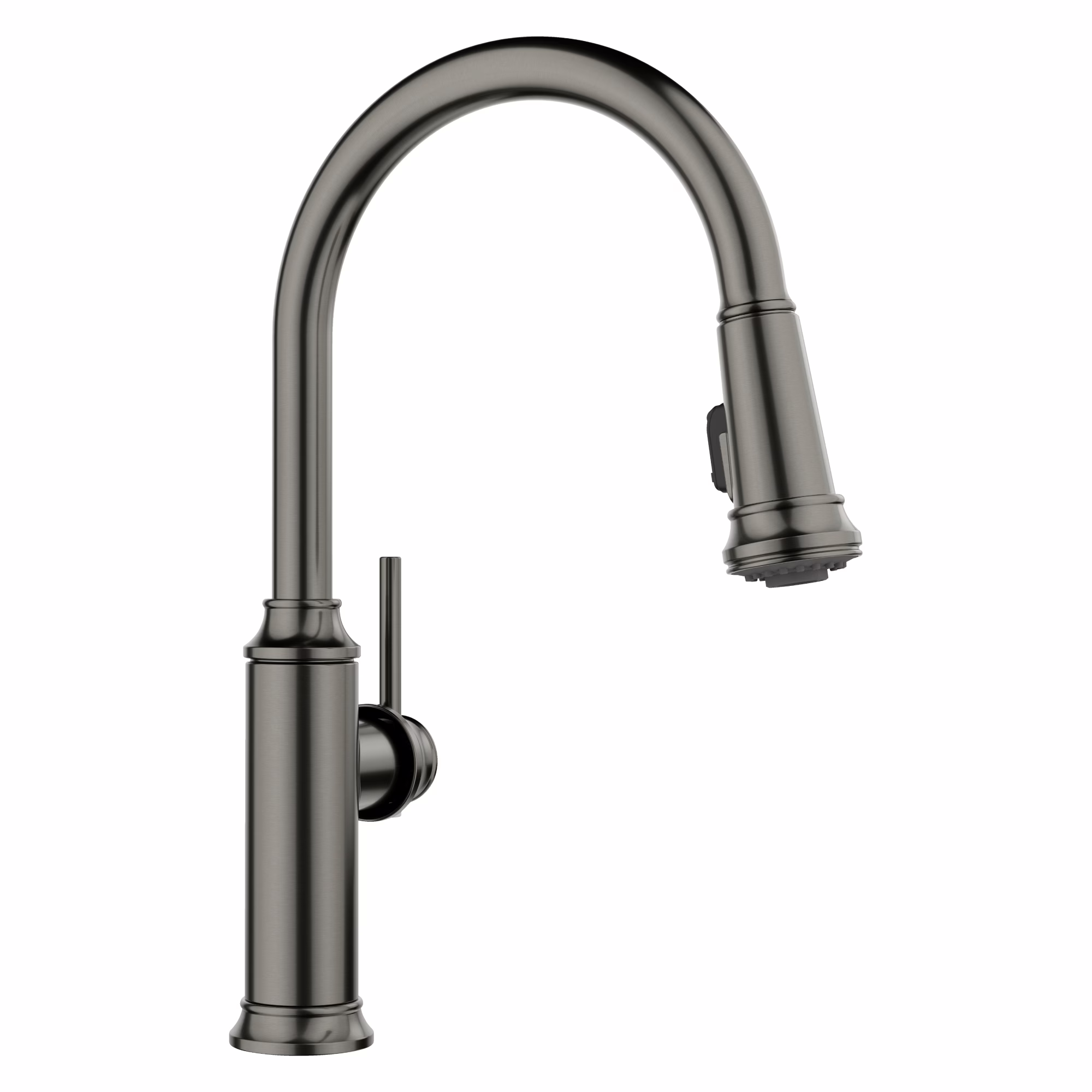 Empressa High Arc Pull-Down Dual-Spray Kitchen Faucet - Satin Dark Steel