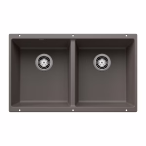Precis SILGRANIT 29" 50/50 Double Bowl Undermount Kitchen Sink - Volcano Gray