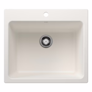 Liven SILGRANIT 25" Single Bowl Dual Mount Laundry Sink - White