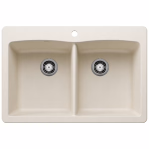 Diamond SILGRANIT 33" 50/50 Double Bowl Dual Mount Kitchen Sink - Soft White