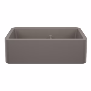 Ikon SILGRANIT 33" Double Bowl Apron-Front Farmhouse Sink with Low Divide - Volcano Gray