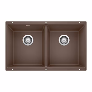 Precis SILGRANIT 29" 50/50 Double Bowl Undermount Kitchen Sink - Café