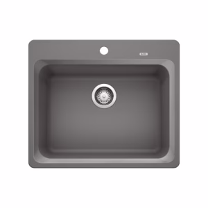 Vision SILGRANIT 25" Single Bowl Dual Mount Kitchen Sink - Cinder