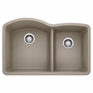 Diamond SILGRANIT 32" 60/40 Double Bowl Undermount Kitchen Sink - Truffle