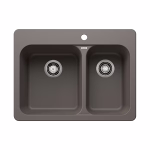 Vision SILGRANIT 27.5" 70/30 Double Bowl Dual Mount Kitchen Sink - Volcano Gray