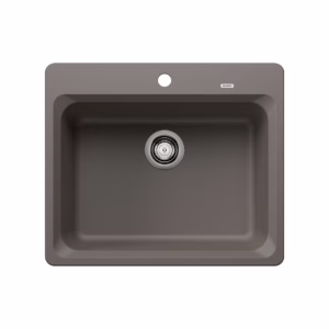 Vision SILGRANIT 25" Single Bowl Dual Mount Kitchen Sink - Volcano Gray