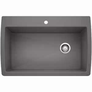Diamond SILGRANIT 33.5" Super Single Dual Mount Kitchen Sink - Cinder