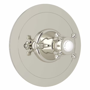 Perrin & Rowe | Polished Nickel Georgian Era™ 3/4" Round Thermostatic Trim Without Volume Control