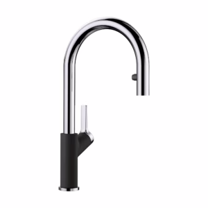 Urbena Pull-Down Dual-Spray Kitchen Faucet - Chrome/Coal Black