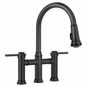 Empressa Pull-Down Dual-Spray Bridge Faucet - Matte Black