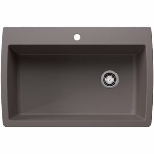 Diamond SILGRANIT 33.5" Super Single Dual Mount Kitchen Sink - Volcano Gray